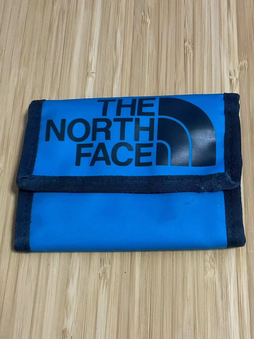 Vintage Retro Blue & Blue North Face Wallet, Velcro closure, EUC